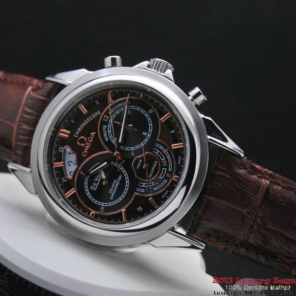 OMEGA DE VILLE CO-AXIAL CHRONOSCOPE Steel on Brown Leather Strap OM77404 OMEGA DE VILLE CO-AXIAL CHRONOSCOPE Steel on Brown Leather Strap OM77404