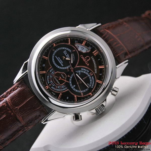 OMEGA DE VILLE CO-AXIAL CHRONOSCOPE Steel on Brown Leather Strap OM77404 OMEGA DE VILLE CO-AXIAL CHRONOSCOPE Steel on Brown Leather Strap OM77404