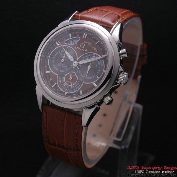 OMEGA DE VILLE CO-AXIAL CHRONOSCOPE Steel on Brown Leather Strap OM77406 OMEGA DE VILLE CO-AXIAL CHRONOSCOPE Steel on Brown Leather Strap OM77406