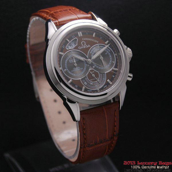 OMEGA DE VILLE CO-AXIAL CHRONOSCOPE Steel on Brown Leather Strap OM77406 OMEGA DE VILLE CO-AXIAL CHRONOSCOPE Steel on Brown Leather Strap OM77406