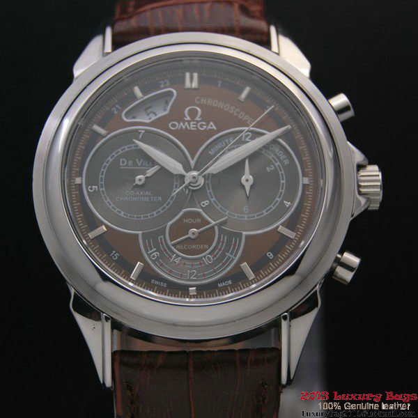 OMEGA DE VILLE CO-AXIAL CHRONOSCOPE Steel on Brown Leather Strap OM77406 OMEGA DE VILLE CO-AXIAL CHRONOSCOPE Steel on Brown Leather Strap OM77406