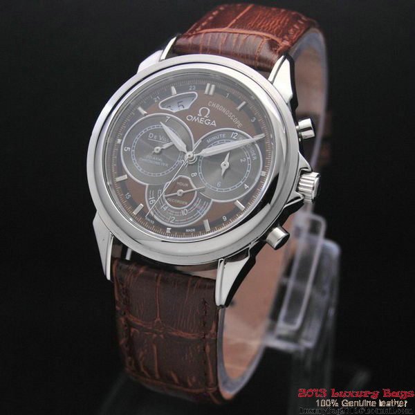 OMEGA DE VILLE CO-AXIAL CHRONOSCOPE Steel on Brown Leather Strap OM77406 OMEGA DE VILLE CO-AXIAL CHRONOSCOPE Steel on Brown Leather Strap OM77406