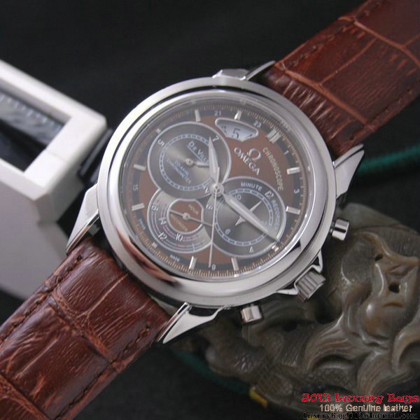 OMEGA DE VILLE CO-AXIAL CHRONOSCOPE Steel on Brown Leather Strap OM77406 OMEGA DE VILLE CO-AXIAL CHRONOSCOPE Steel on Brown Leather Strap OM77406