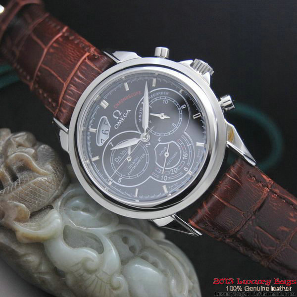 OMEGA DE VILLE CO-AXIAL CHRONOSCOPE Steel on Brown Leather Strap OM77410 OMEGA DE VILLE CO-AXIAL CHRONOSCOPE Steel on Brown Leather Strap OM77410