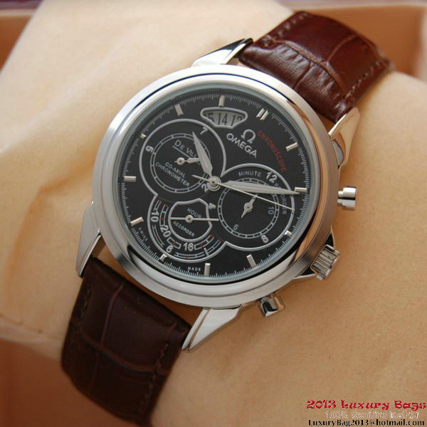 OMEGA DE VILLE CO-AXIAL CHRONOSCOPE Steel on Brown Leather Strap OM77410 OMEGA DE VILLE CO-AXIAL CHRONOSCOPE Steel on Brown Leather Strap OM77410