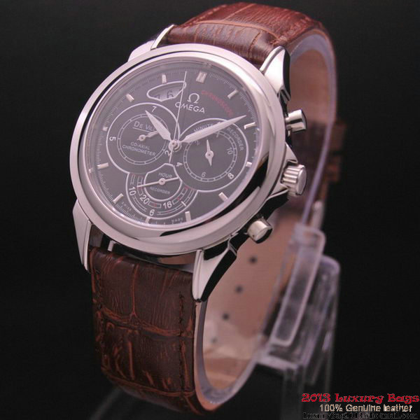 OMEGA DE VILLE CO-AXIAL CHRONOSCOPE Steel on Brown Leather Strap OM77410 OMEGA DE VILLE CO-AXIAL CHRONOSCOPE Steel on Brown Leather Strap OM77410