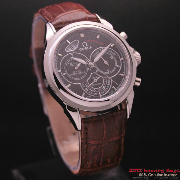 OMEGA DE VILLE CO-AXIAL CHRONOSCOPE Steel on Brown Leather Strap OM77410 OMEGA DE VILLE CO-AXIAL CHRONOSCOPE Steel on Brown Leather Strap OM77410