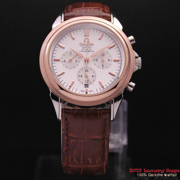 OMEGA DE VILLE CO-AXIAL Chronometer Red Gold on Brown Leather Strap OM77507 OMEGA DE VILLE CO-AXIAL Chronometer Red Gold on Brown Leather Strap OM77507
