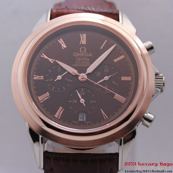 OMEGA DE VILLE CO-AXIAL Chronometer Red Gold on Brown Leather Strap OM77509 OMEGA DE VILLE CO-AXIAL Chronometer Red Gold on Brown Leather Strap OM77509