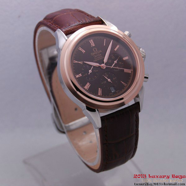 OMEGA DE VILLE CO-AXIAL Chronometer Red Gold on Brown Leather Strap OM77509 OMEGA DE VILLE CO-AXIAL Chronometer Red Gold on Brown Leather Strap OM77509