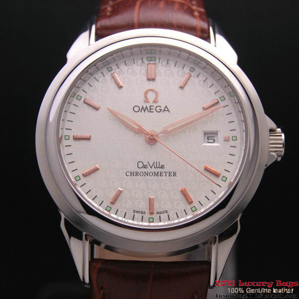 OMEGA DE VILLE Chronometer Steel on Brown Strap OM77301 OMEGA DE VILLE Chronometer Steel on Brown Strap OM77301