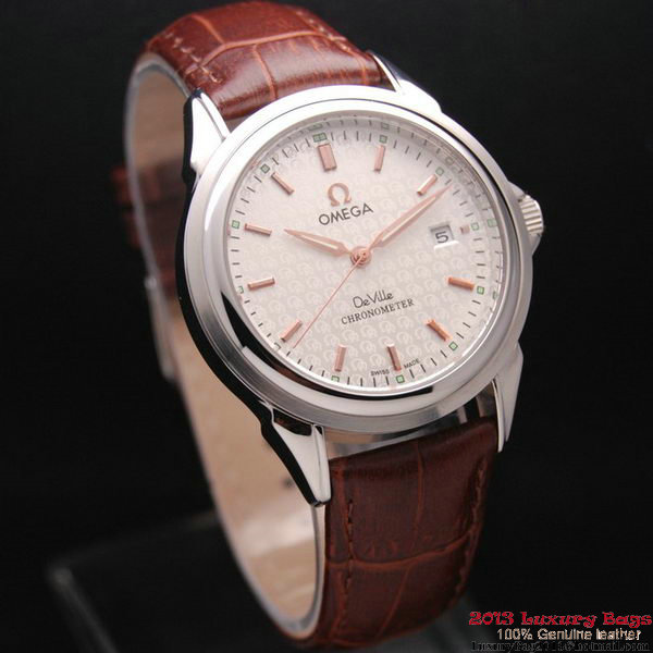 OMEGA DE VILLE Chronometer Steel on Brown Strap OM77301 OMEGA DE VILLE Chronometer Steel on Brown Strap OM77301