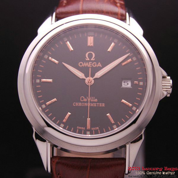 OMEGA DE VILLE Chronometer Steel on Brown Strap OM77303 OMEGA DE VILLE Chronometer Steel on Brown Strap OM77303