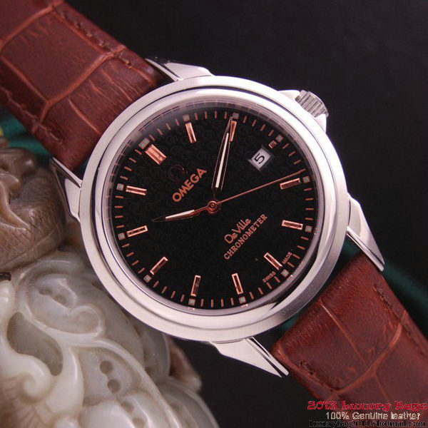 OMEGA DE VILLE Chronometer Steel on Brown Strap OM77303 OMEGA DE VILLE Chronometer Steel on Brown Strap OM77303