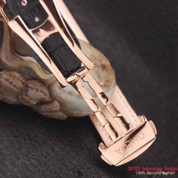 OMEGA DE VILLE HOUR VISION ANNUAL CALENDAR Red Gold on Black Leather Strap OM77120 OMEGA DE VILLE HOUR VISION ANNUAL CALENDAR Red Gold on Black Leather Strap OM77120