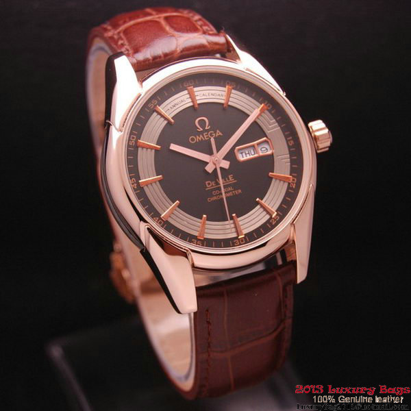 OMEGA DE VILLE HOUR VISION ANNUAL CALENDAR Red Gold on Brown Leather Strap OM77123 OMEGA DE VILLE HOUR VISION ANNUAL CALENDAR Red Gold on Brown Leather Strap OM77123