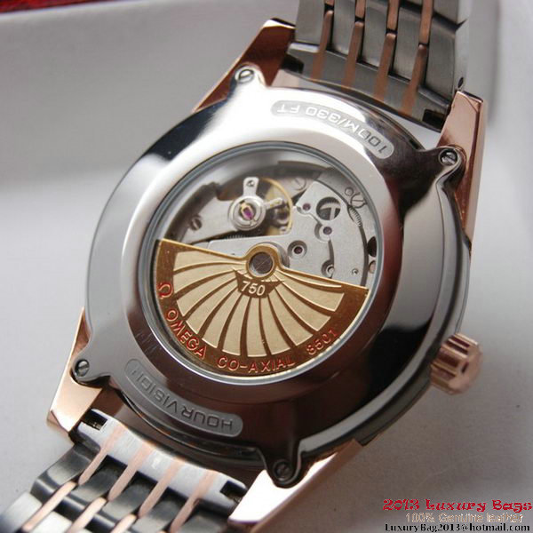 OMEGA DE VILLE HOUR VISION ANNUAL CALENDAR Red Gold on Steel Strap OM77126 OMEGA DE VILLE HOUR VISION ANNUAL CALENDAR Red Gold on Steel Strap OM77126