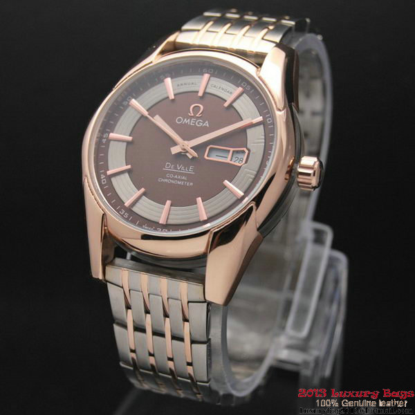 OMEGA DE VILLE HOUR VISION ANNUAL CALENDAR Red Gold on Steel Strap OM77126 OMEGA DE VILLE HOUR VISION ANNUAL CALENDAR Red Gold on Steel Strap OM77126