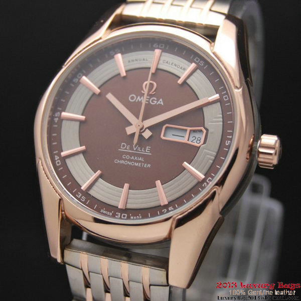 OMEGA DE VILLE HOUR VISION ANNUAL CALENDAR Red Gold on Steel Strap OM77126 OMEGA DE VILLE HOUR VISION ANNUAL CALENDAR Red Gold on Steel Strap OM77126