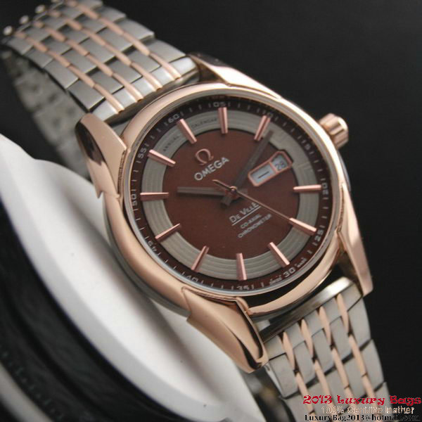 OMEGA DE VILLE HOUR VISION ANNUAL CALENDAR Red Gold on Steel Strap OM77126 OMEGA DE VILLE HOUR VISION ANNUAL CALENDAR Red Gold on Steel Strap OM77126