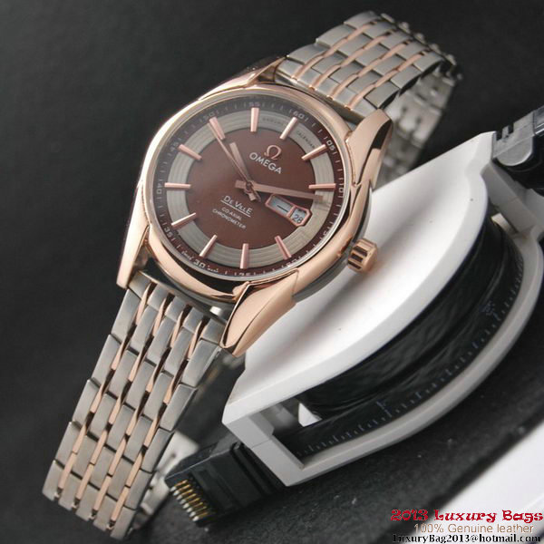 OMEGA DE VILLE HOUR VISION ANNUAL CALENDAR Red Gold on Steel Strap OM77126 OMEGA DE VILLE HOUR VISION ANNUAL CALENDAR Red Gold on Steel Strap OM77126