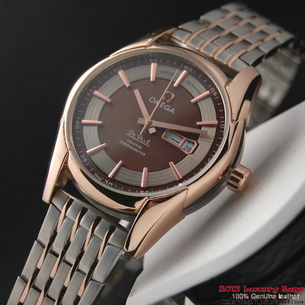 OMEGA DE VILLE HOUR VISION ANNUAL CALENDAR Red Gold on Steel Strap OM77126 OMEGA DE VILLE HOUR VISION ANNUAL CALENDAR Red Gold on Steel Strap OM77126