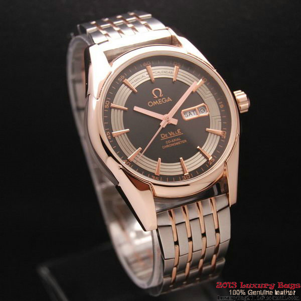 OMEGA DE VILLE HOUR VISION ANNUAL CALENDAR Red Gold on Steel Strap OM77127 OMEGA DE VILLE HOUR VISION ANNUAL CALENDAR Red Gold on Steel Strap OM77127