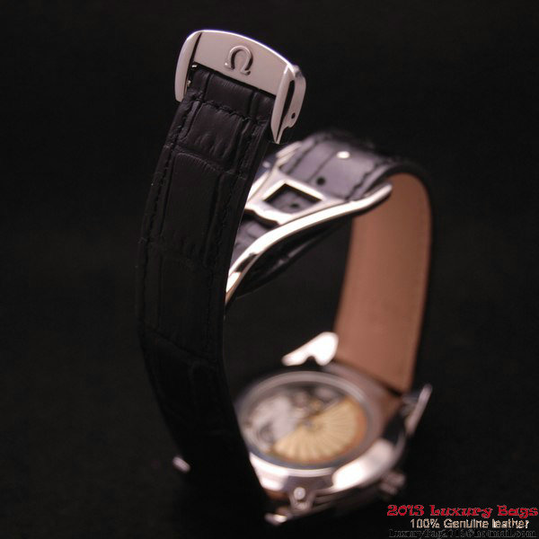 OMEGA DE VILLE HOUR VISION ANNUAL CALENDAR Steel on Black Leather Strap OM77110 OMEGA DE VILLE HOUR VISION ANNUAL CALENDAR Steel on Black Leather Strap OM77110
