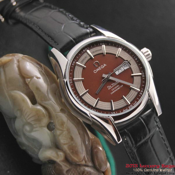 OMEGA DE VILLE HOUR VISION ANNUAL CALENDAR Steel on Black Leather Strap OM77110 OMEGA DE VILLE HOUR VISION ANNUAL CALENDAR Steel on Black Leather Strap OM77110