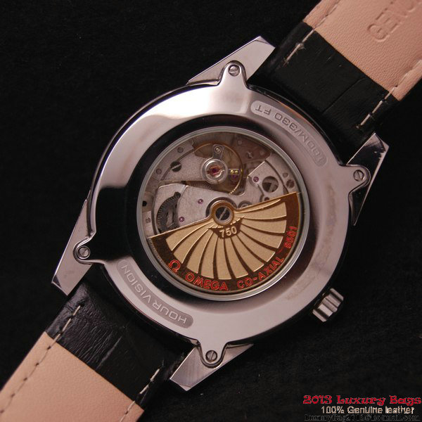 OMEGA DE VILLE HOUR VISION ANNUAL CALENDAR Steel on Black Leather Strap OM77112 OMEGA DE VILLE HOUR VISION ANNUAL CALENDAR Steel on Black Leather Strap OM77112