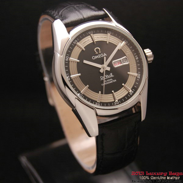 OMEGA DE VILLE HOUR VISION ANNUAL CALENDAR Steel on Black Leather Strap OM77112 OMEGA DE VILLE HOUR VISION ANNUAL CALENDAR Steel on Black Leather Strap OM77112