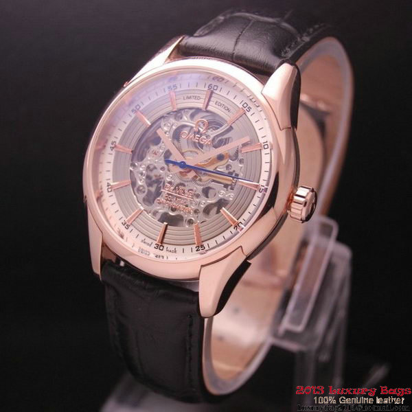 OMEGA DE VILLE Tourbillon Watches Red Gold on Black Leather Strap Om7014 OMEGA DE VILLE Tourbillon Watches Red Gold on Black Leather Strap Om7014