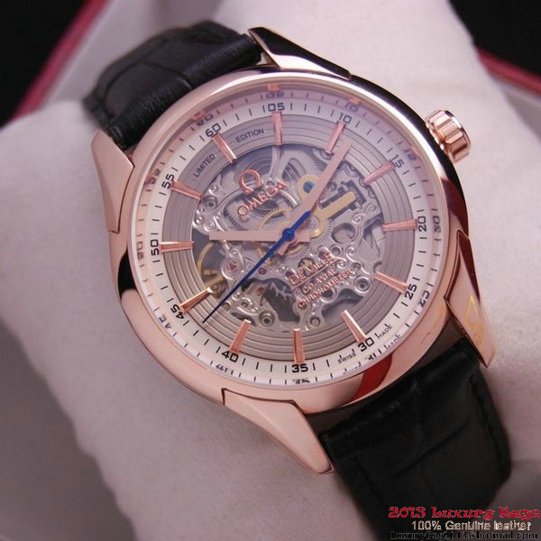 OMEGA DE VILLE Tourbillon Watches Red Gold on Black Leather Strap Om7014 OMEGA DE VILLE Tourbillon Watches Red Gold on Black Leather Strap Om7014