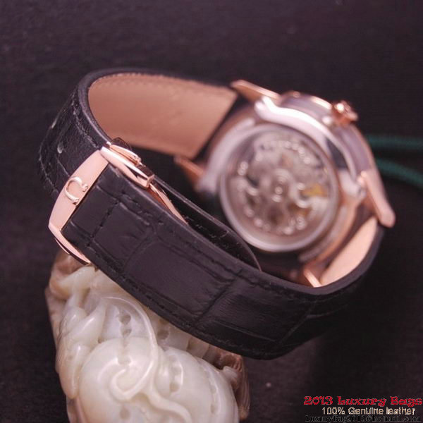 OMEGA DE VILLE Tourbillon Watches Red Gold on Black Leather Strap Om7014 OMEGA DE VILLE Tourbillon Watches Red Gold on Black Leather Strap Om7014