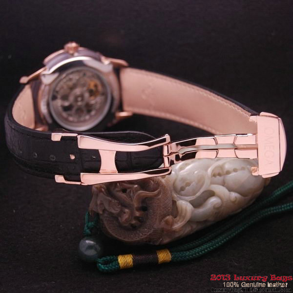 OMEGA DE VILLE Tourbillon Watches Red Gold on Black Leather Strap Om7014 OMEGA DE VILLE Tourbillon Watches Red Gold on Black Leather Strap Om7014