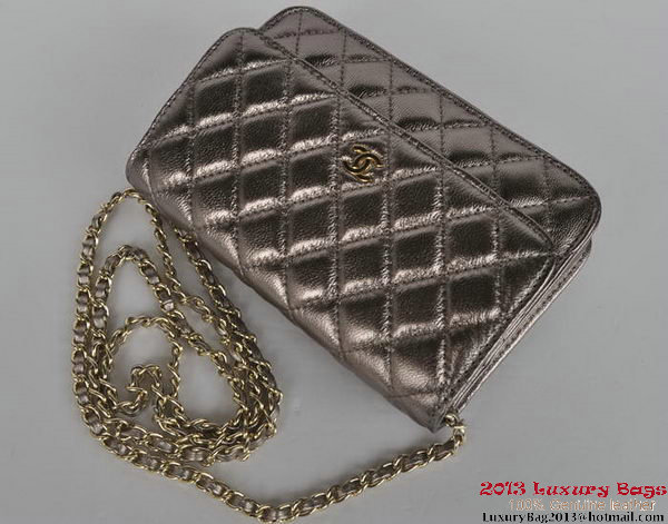 Chanel A33814 Silver Sheepskin Leather Flap Bag Gold Chanel A33814 Silver Sheepskin Leather Flap Bag Gold