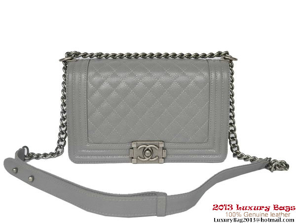 Boy Chanel Flap Shoulder Bag Classic Cannage Patterns A67086 Grey