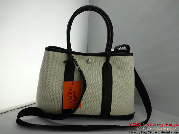 Hermes Garden Party 30CM Bag Fabric Black Hermes Garden Party 30CM Bag Fabric Black