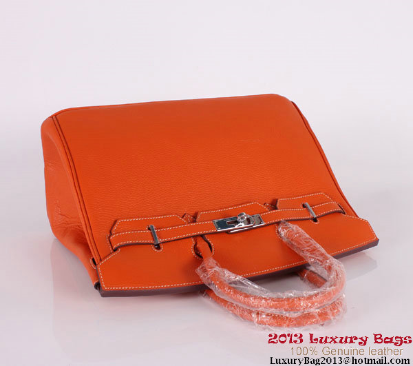 Hermes Birkin 35CM Tote Bag Clemence Leather H-35 Orange Hermes Birkin 35CM Tote Bag Clemence Leather H-35 Orange