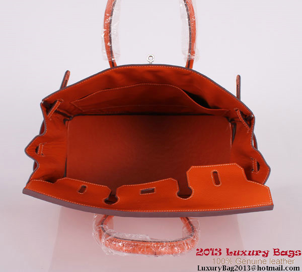 Hermes Birkin 35CM Tote Bag Clemence Leather H-35 Orange Hermes Birkin 35CM Tote Bag Clemence Leather H-35 Orange
