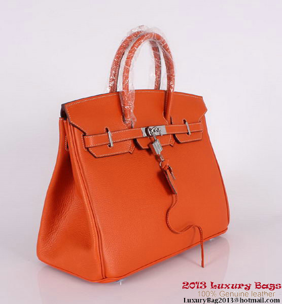 Hermes Birkin 35CM Tote Bag Clemence Leather H-35 Orange Hermes Birkin 35CM Tote Bag Clemence Leather H-35 Orange