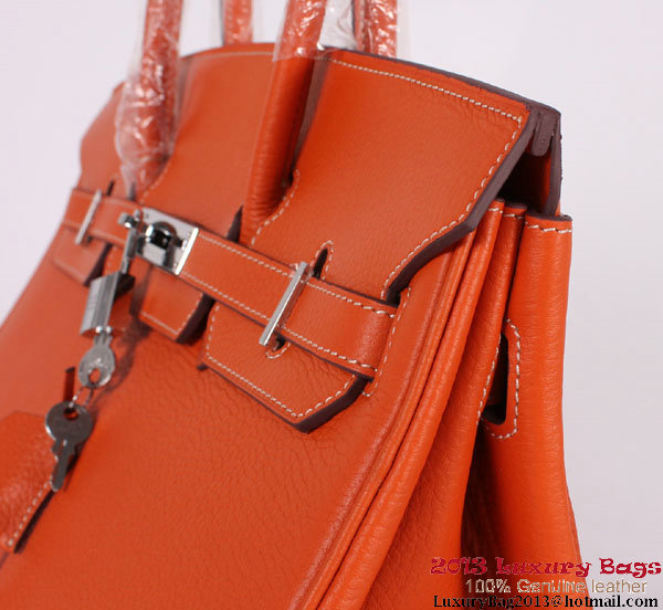 Hermes Birkin 35CM Tote Bag Clemence Leather H-35 Orange Hermes Birkin 35CM Tote Bag Clemence Leather H-35 Orange