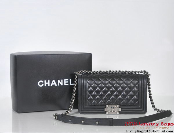 2013 Boy Chanel Flap Shoulder Bag Sheepskin Leather A37003 Black 2013 Boy Chanel Flap Shoulder Bag Sheepskin Leather A37003 Black