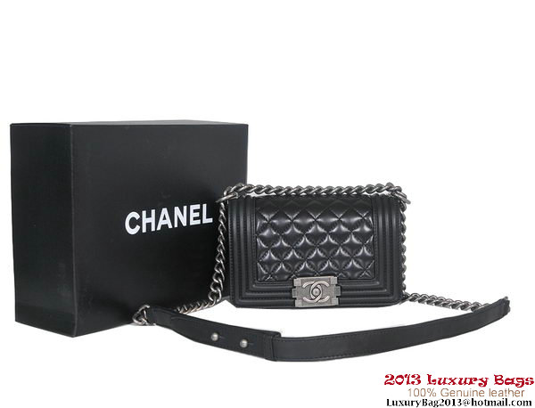 2013 Boy Chanel Flap Shoulder Bag Sheepskin Leather A37006 Black