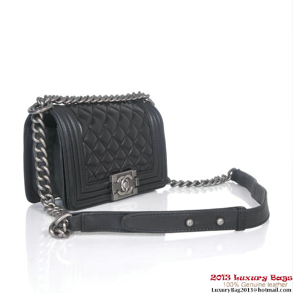 2013 Boy Chanel Flap Shoulder Bag Sheepskin Leather A37006 Black 2013 Boy Chanel Flap Shoulder Bag Sheepskin Leather A37006 Black