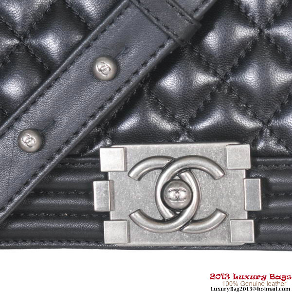 2013 Boy Chanel Flap Shoulder Bag Sheepskin Leather A37006 Black 2013 Boy Chanel Flap Shoulder Bag Sheepskin Leather A37006 Black