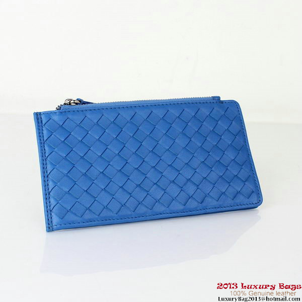 Bottega Veneta Intrecciato Light Calf Card Case BV188 Blue Bottega Veneta Intrecciato Light Calf Card Case BV188 Blue