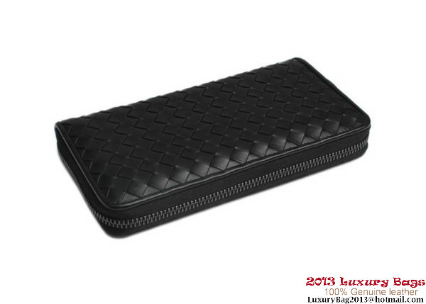 Bottega Veneta Intrecciato Nappa Zippy Wallet BV1571 Black Bottega Veneta Intrecciato Nappa Zippy Wallet BV1571 Black