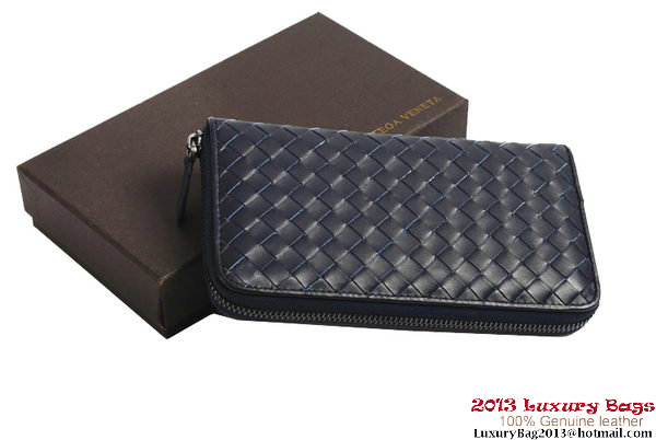 Bottega Veneta Intrecciato Nappa Zippy Wallet BV1571 Blue