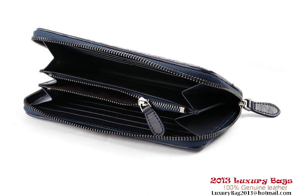 Bottega Veneta Intrecciato Nappa Zippy Wallet BV1571 Blue Bottega Veneta Intrecciato Nappa Zippy Wallet BV1571 Blue